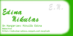 edina mikulas business card
